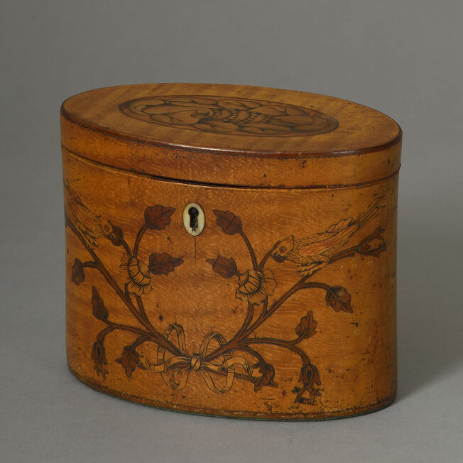 George III Inlaid harewood Tea Caddy