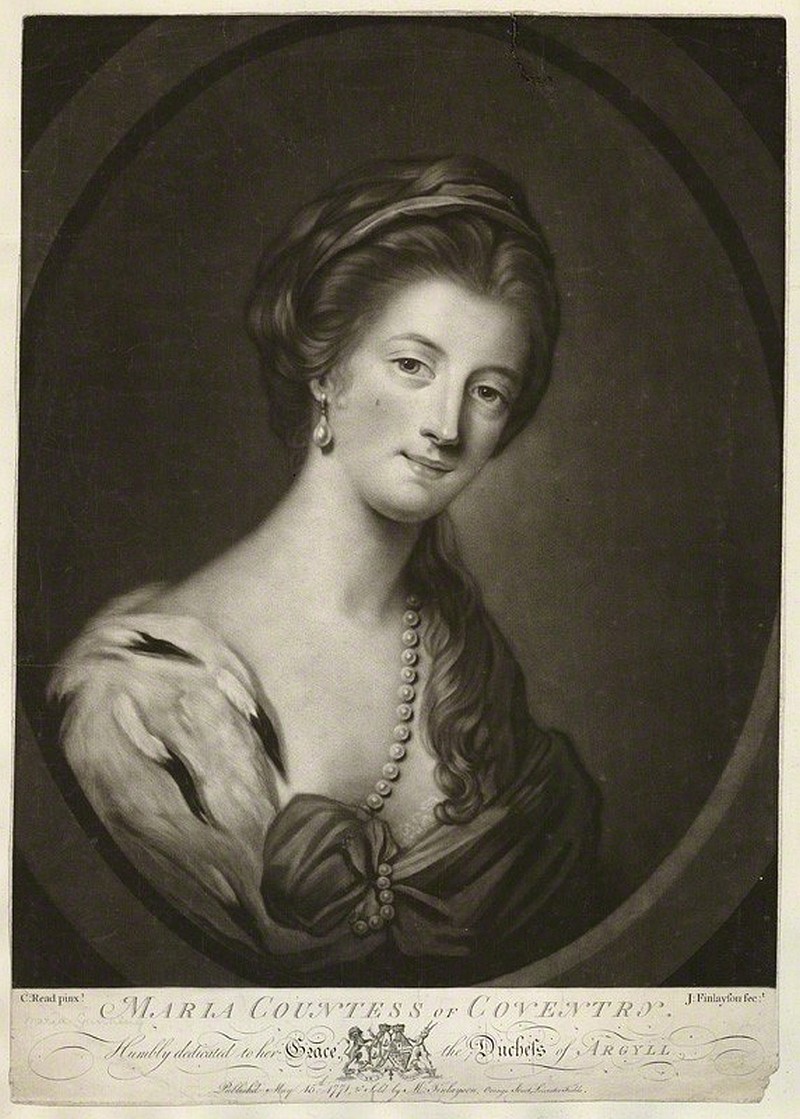 NPG D34186; Maria (Gunning), Countess of Coventry by John Finlayson, after Katharine Read