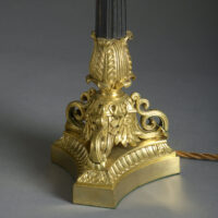 Pair of Bronze and Ormolu Lamps