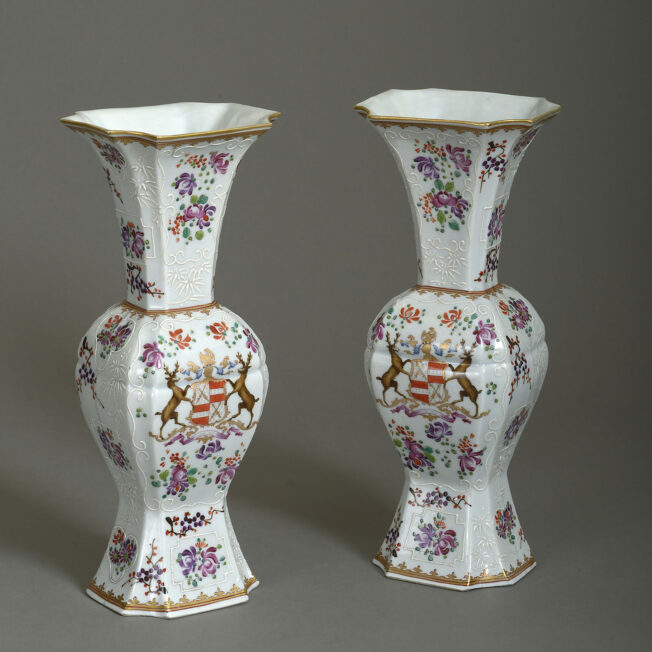 Pair of Samson Armorial Vases