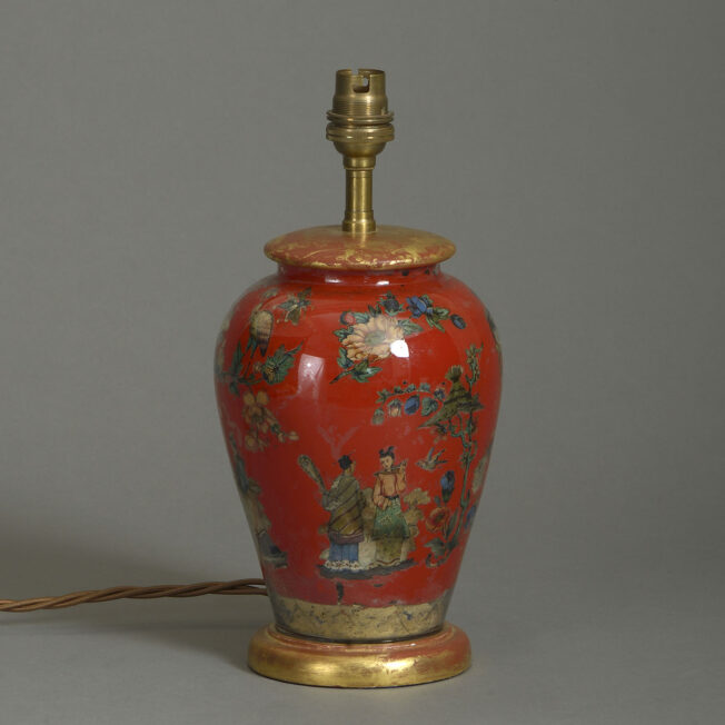 Antique Decalcomania Lamp