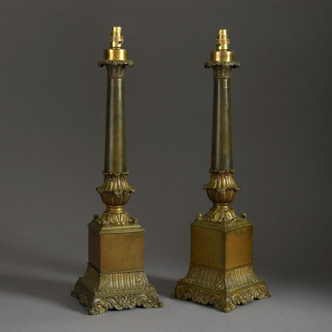 Pair of Louis-Philippe Bronze Lamps