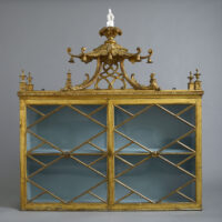 Chinese Chippendale Pagoda-top Wall Cabinet