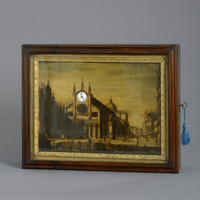 George III Picture Clock with a view of Santi Giovanni e Paolo, Venice