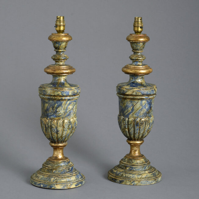 Pair of Faux Marble Lamps