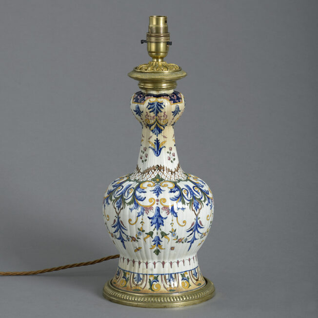 19th Century Faience Lamp Base