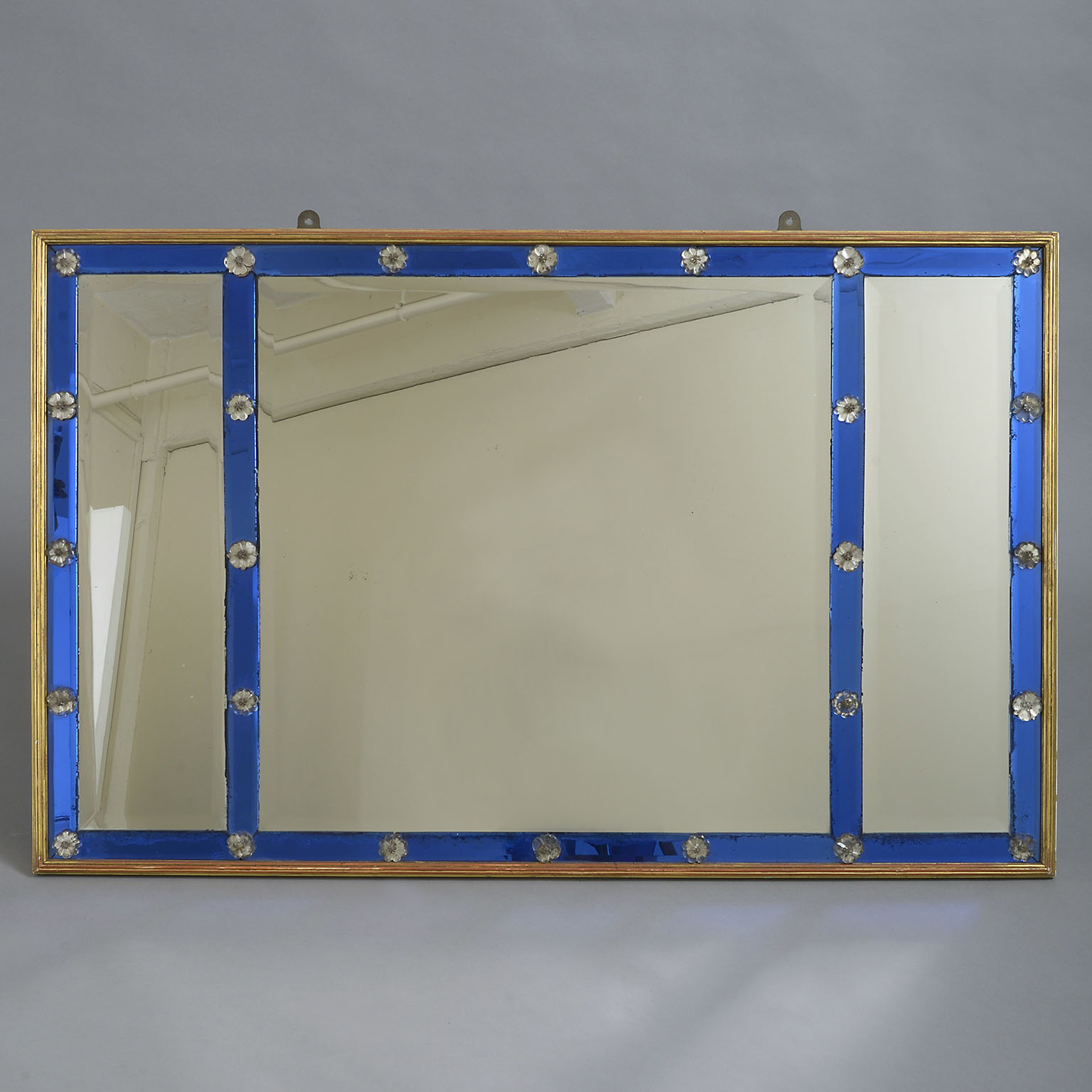 Blue Border Glass Mirror Blue Border Glass Mirror