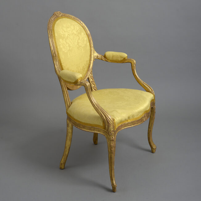 George III giltwood armchair