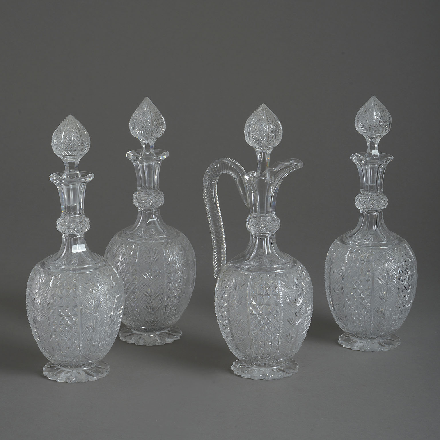 Antique decanters attributed to Thomas Webb Antique decanters attributed to Thomas Webb