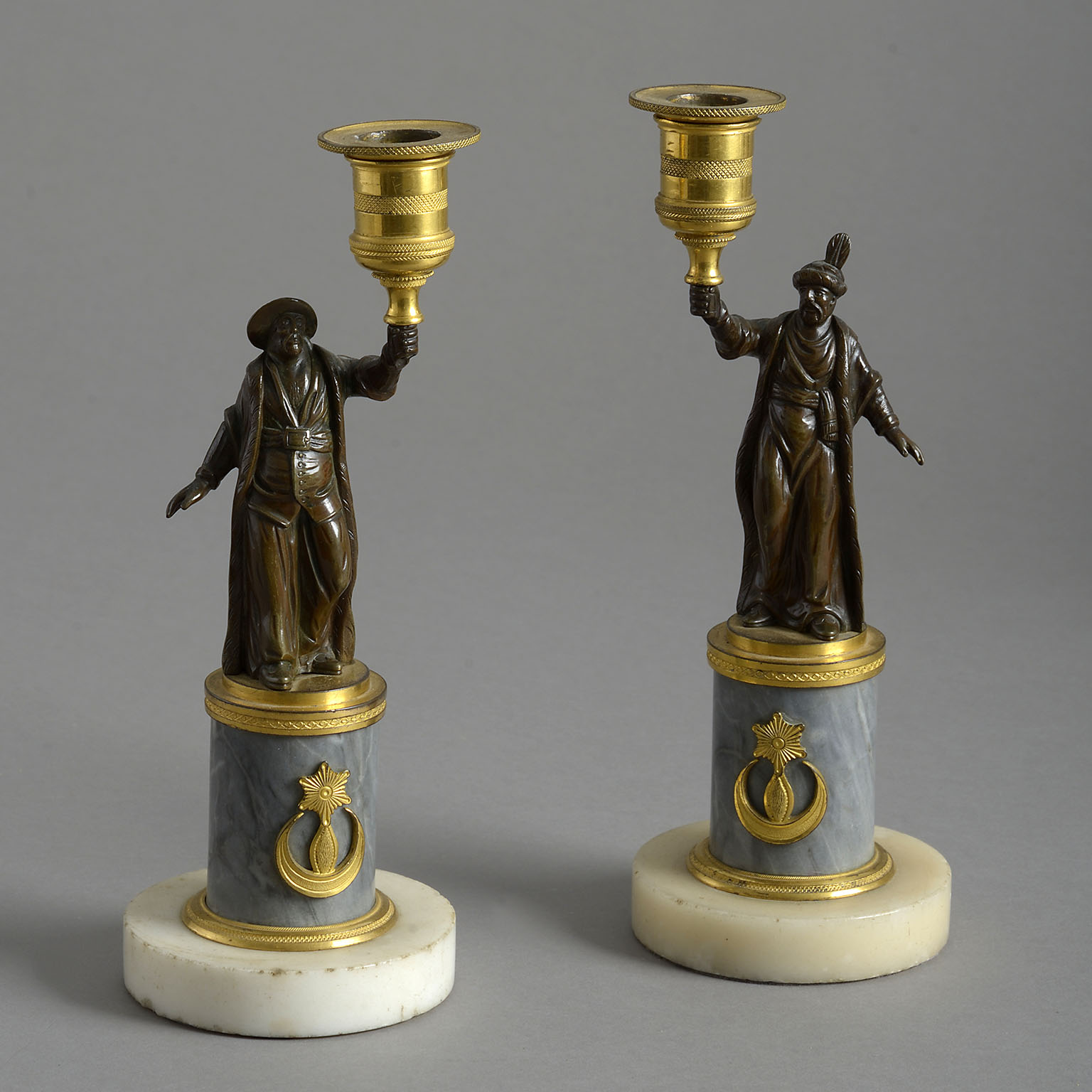 Pair of Bronze Turkish Figure Candlesticks Pair of Bronze Turkish Figure Candlesticks