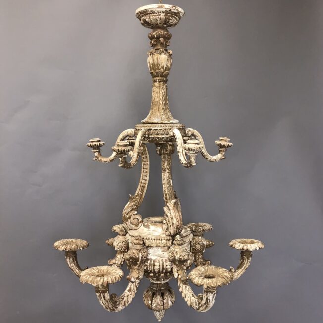Large Carved and Gilt Wood Chandelier