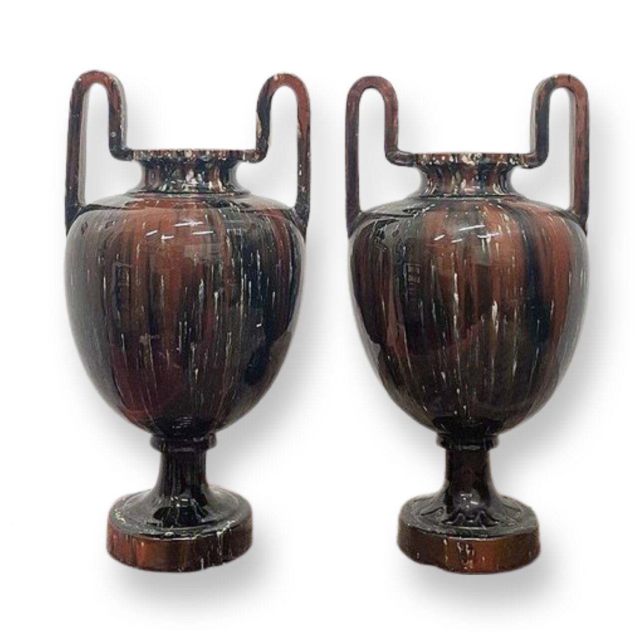 Pair of Large Ceramic Amphora Urns