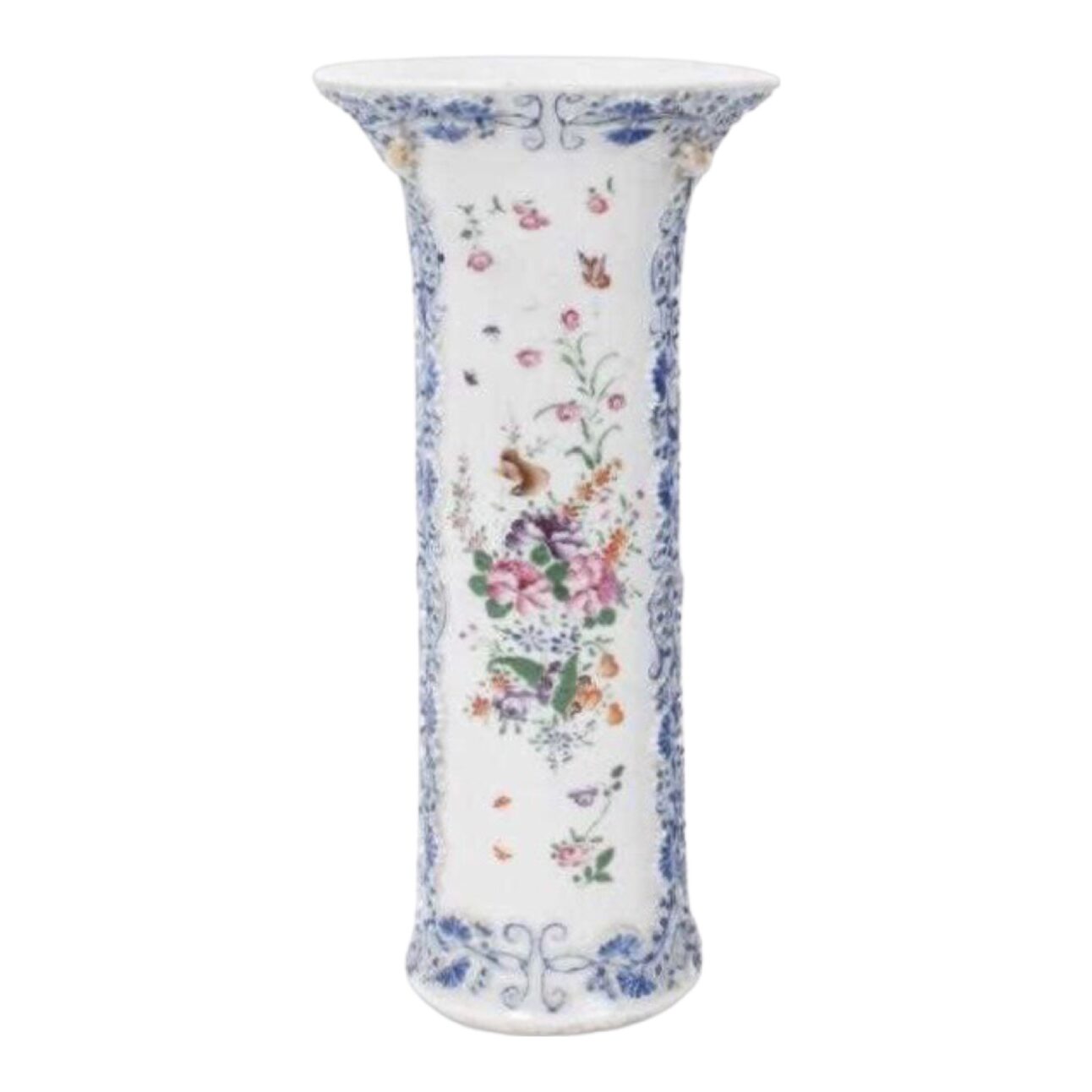 Chinese Qianlong Famille Rose Sleeve Vase