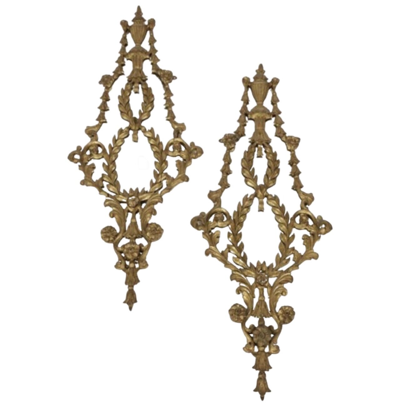 Pair of George III Style Mirrored Giltwood Appliques