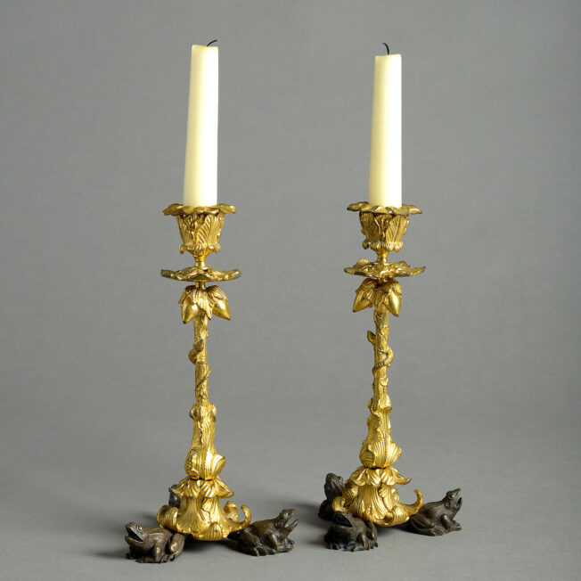 pair of Louis-Philippe gilt-bronze candlesticks