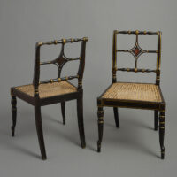 Pair of George III japanned chairs