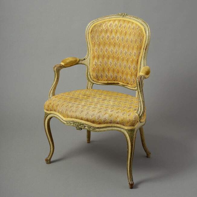 George III painted armchair in the manner of Chippendale