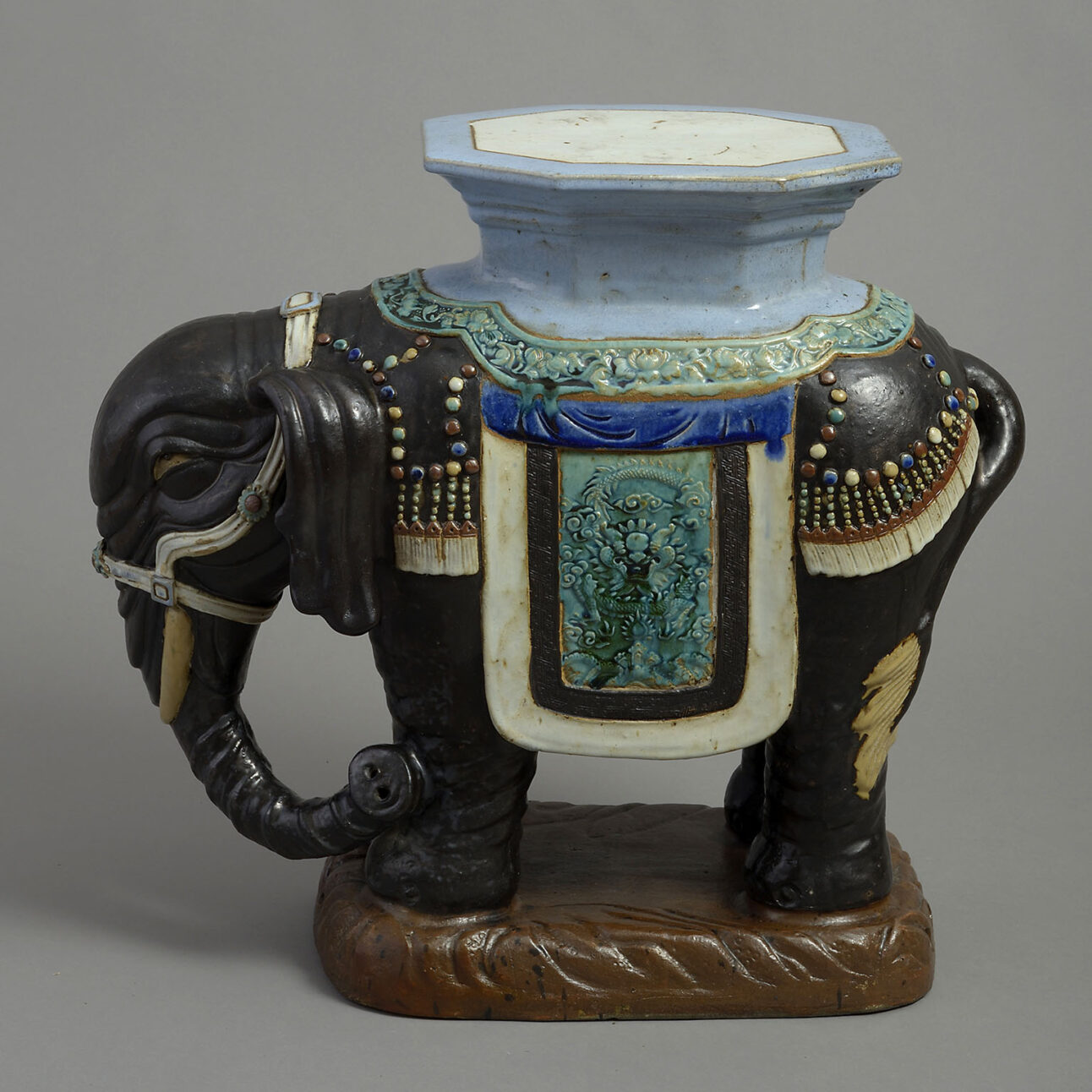 Pottery seat/stand/table in form of an Elephant