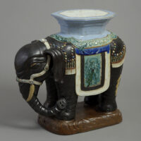 Pottery seat/stand/table in the form of an elephant