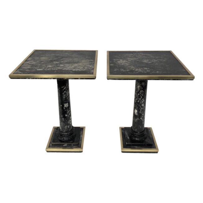 Pair of Marble Low Tables of Cocktail Tables