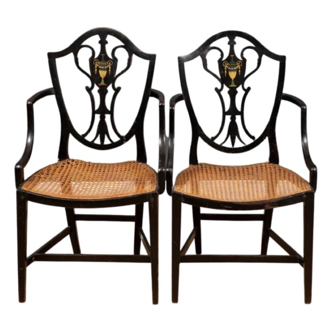 Pair of Painted Armchairs in the Style of James Wyatt