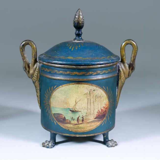 Dutch painted tôle tea caddy
