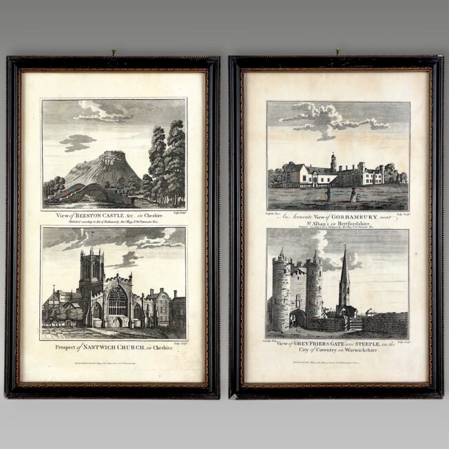 Beeston Castle, Nantwich Church, Gorhambury and Grey Friers Gate, Warwickshire