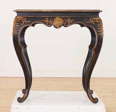 Black-Japanned and Parcel-Gilt Centre or End Table Black-Japanned and Parcel-Gilt Centre or End Table