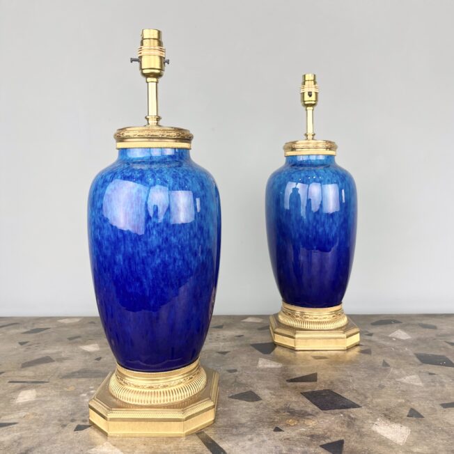 Sevres Porcelain Vase Lamps by Paul Milet