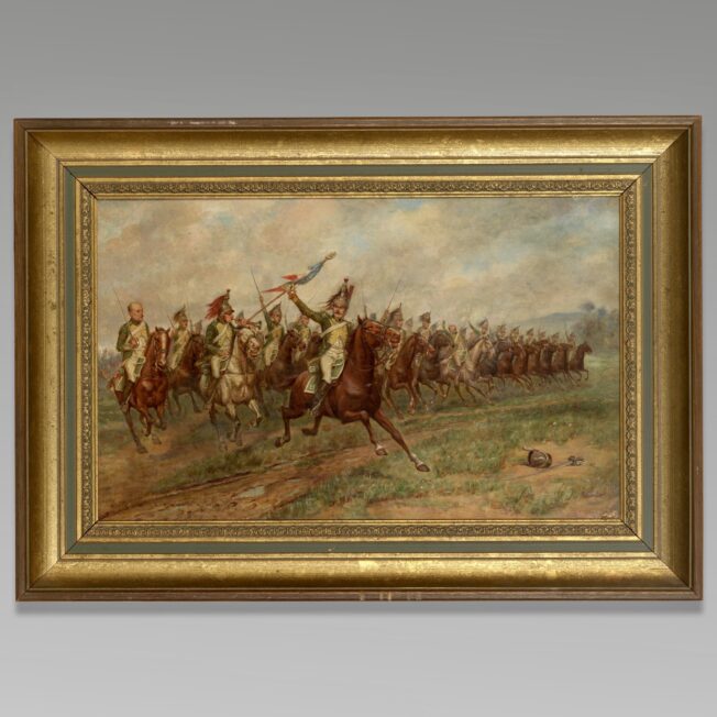 James de Vine Aylward, Antique Oil Painting of the Charge of the French 23rd Dragoon Regiment