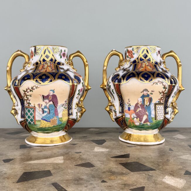 Pair of Antique Bayeux Porcelain Vases
