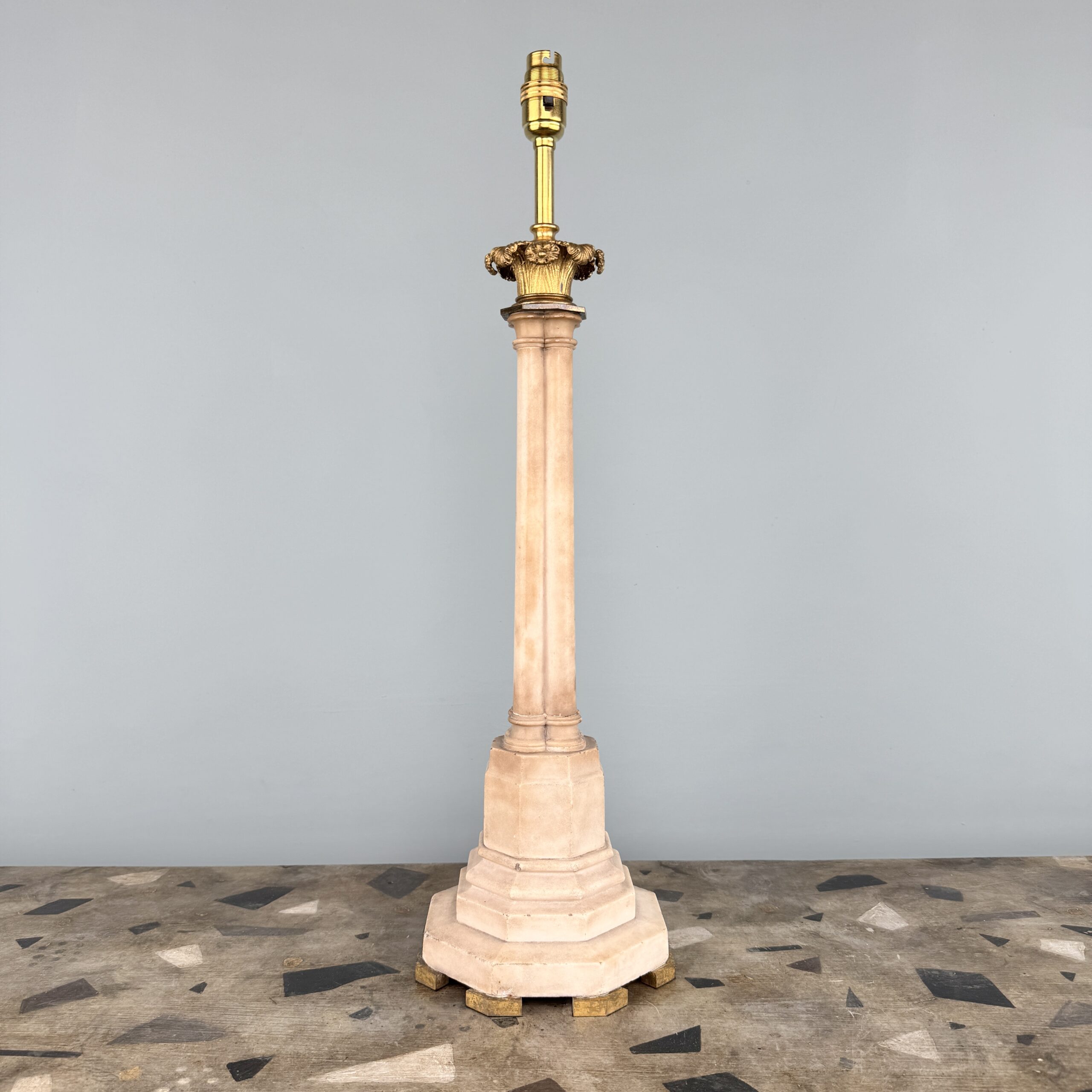 Marble cluster column lamp base Marble cluster column lamp base