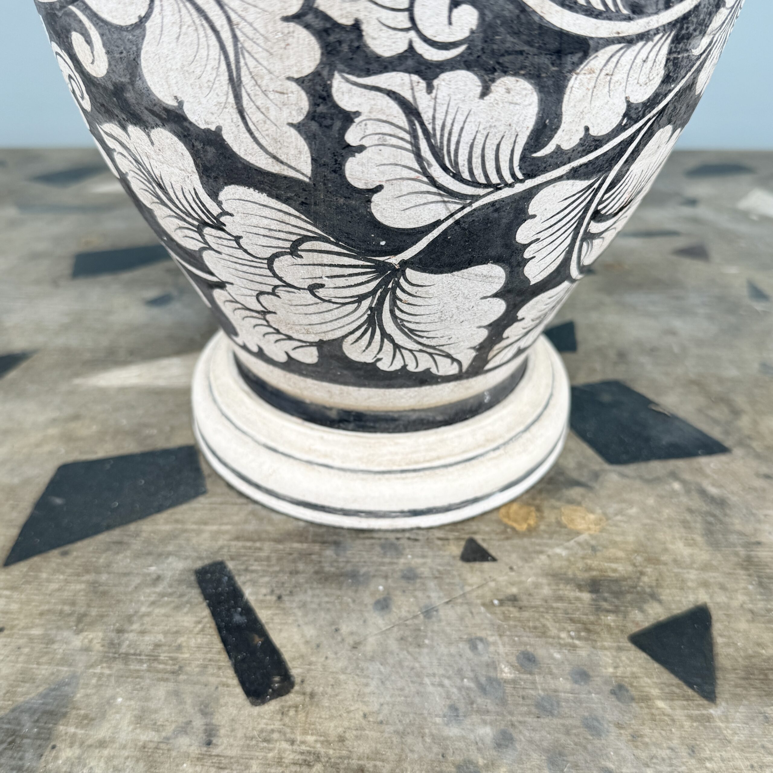 Antique Chinese Cizhou Type Painted Pottery Vase Lamp - Adam