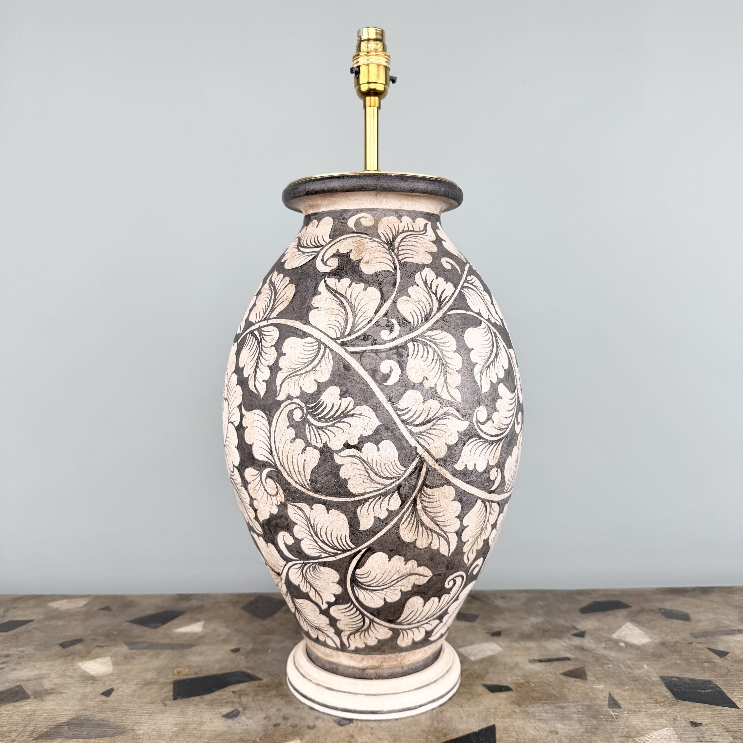 Antique Chinese Cizhou Type Painted Pottery Vase Lamp - Adam