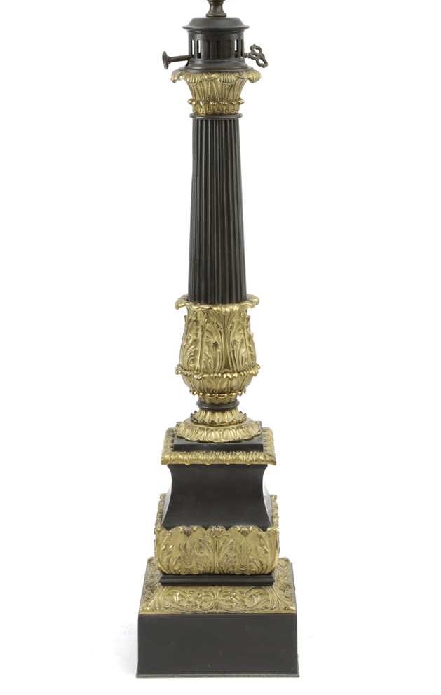 Bronze and Gilt-Bronze Lamp Bronze and Gilt-Bronze Lamp