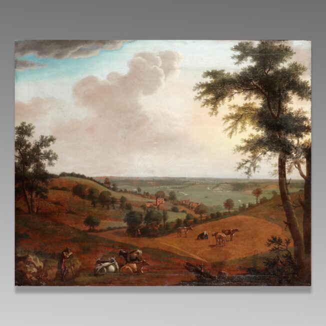George III Oil Painting of an Extensive Landscape