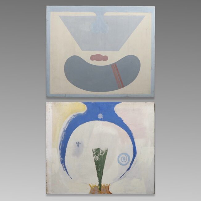 Pair of Large Abstract Paintings by Patrick Reyntiens OBE