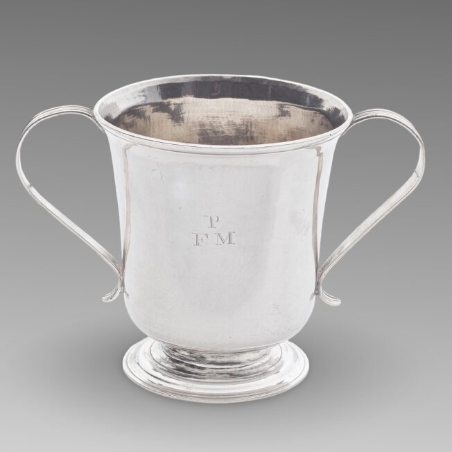 two-handled silver cup or loving cup by John Longlands of Newcastle