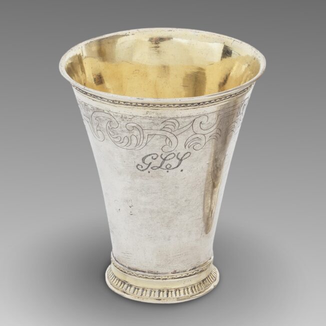 antique Swedish silver beaker by Carl Lemon