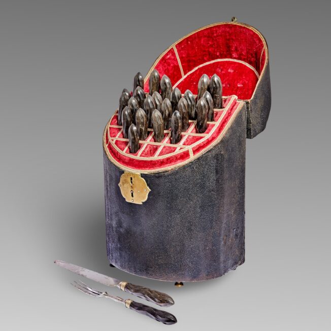 18th Century Shagreen Cased Cutlery and Flatware Set