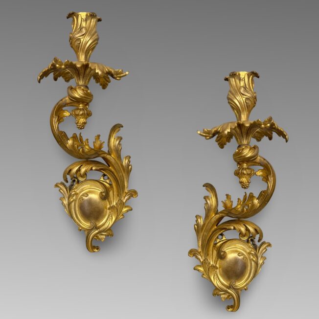 Pair of Antique Louis XV Style Ormolu Wall Lights