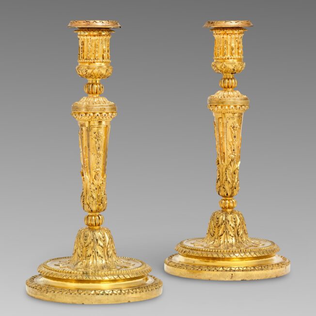 Fine Pair of Louis XVI Ormolu Candlesticks