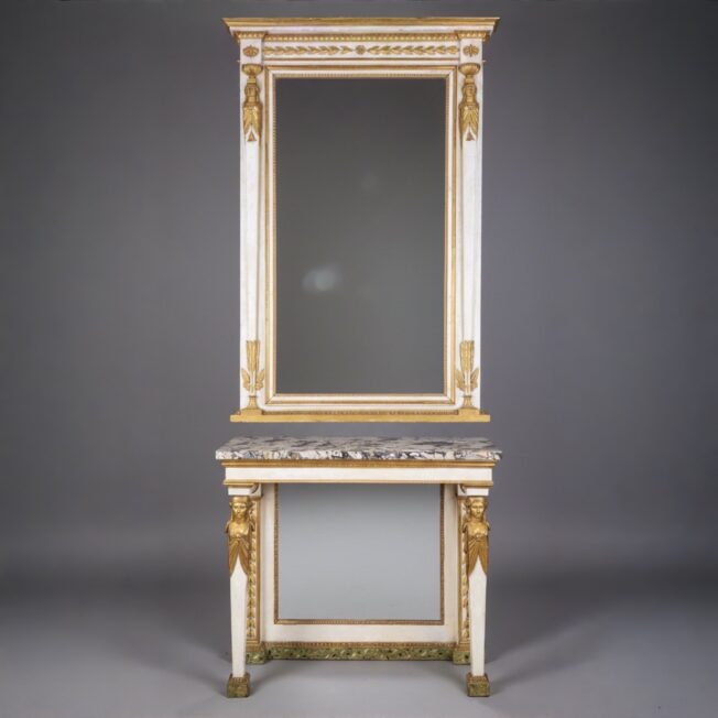 Italian Neoclassical Console Table and Mirror