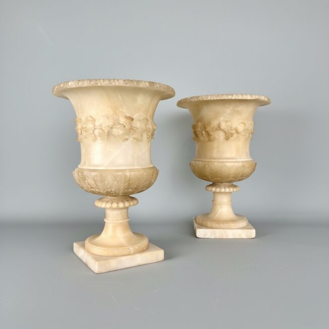 Pair of Antique Alabaster Urns