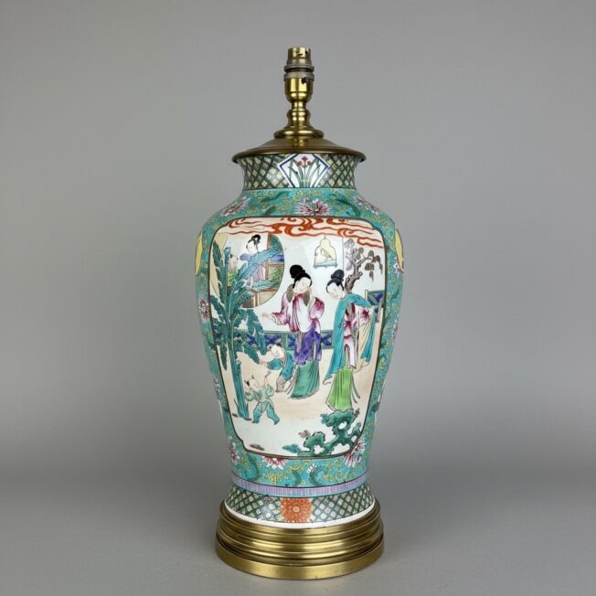 Chinese Famille Vert Lamp