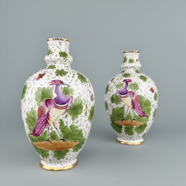 Pair of Samson "Chelsea" Exotic Bird Vases or Lamps