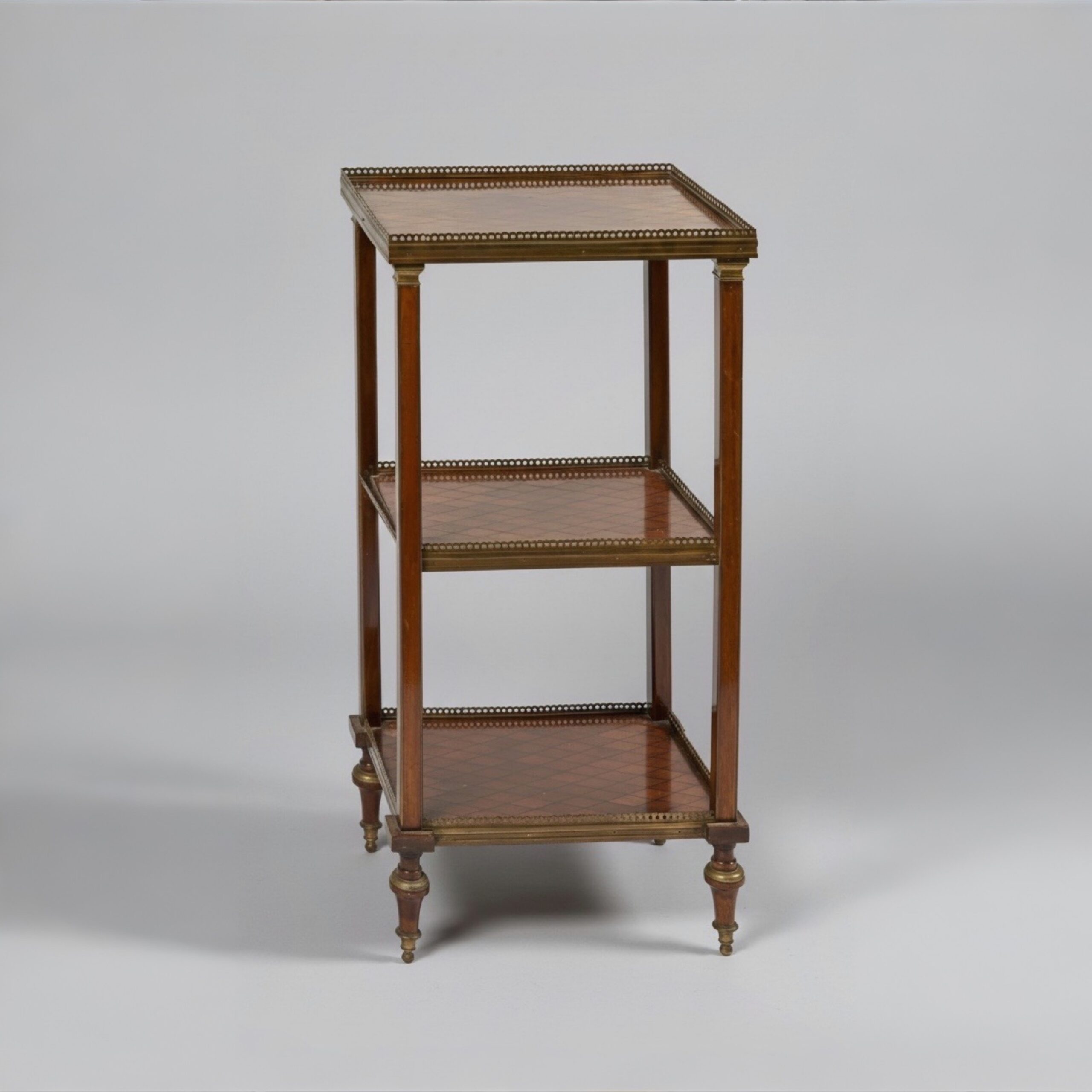 Antique Parquetry Etagère Table Antique Parquetry Etagère Table