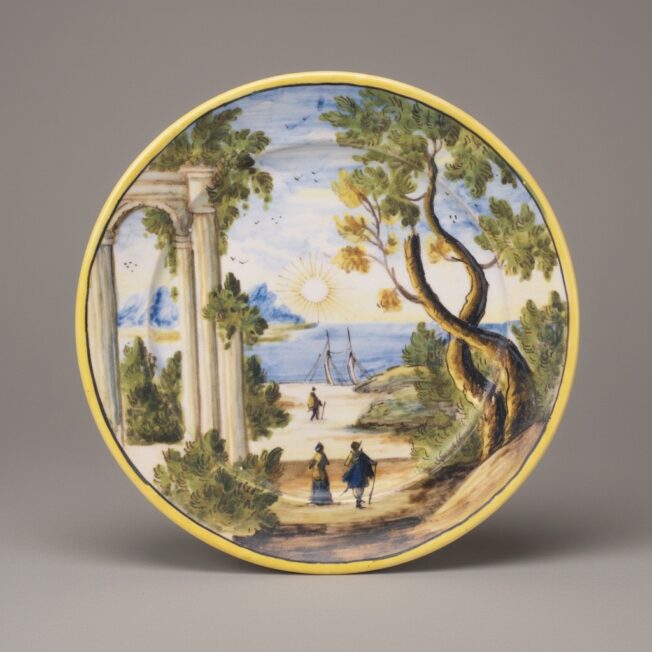 18th Century Castelli Maiolica Plate