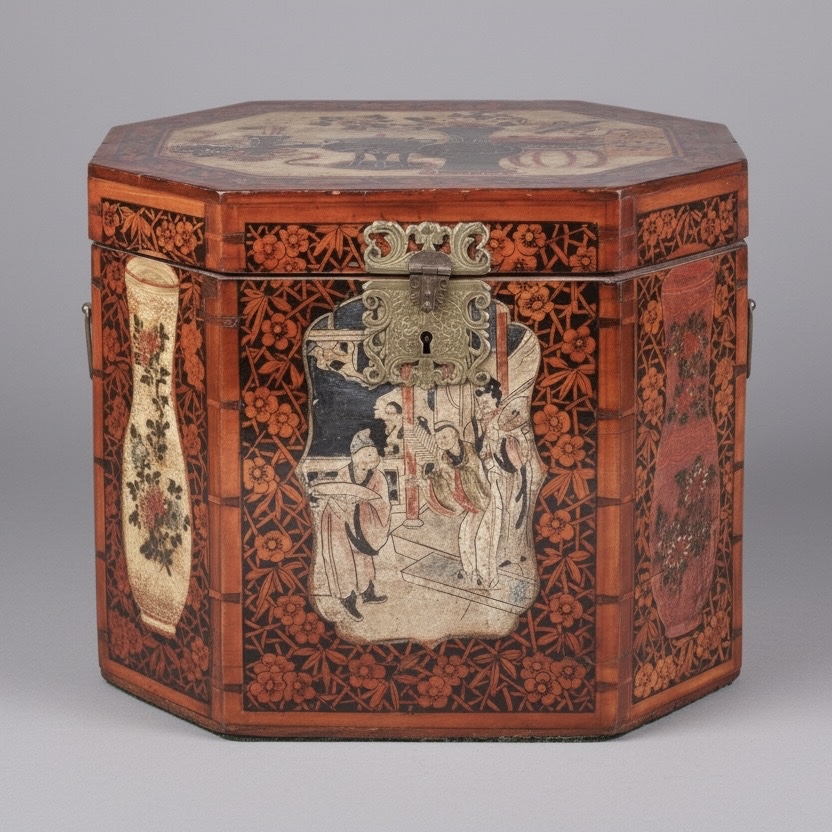 Chinese Painted Tea-Box Chinese Painted Tea-Box
