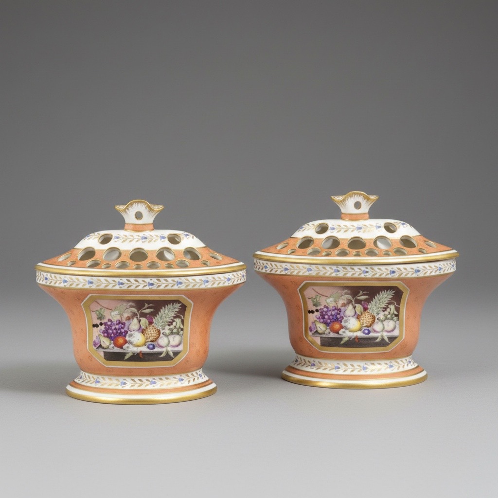 Pair of Antique Samson Porcelain Bough Pots Pair of Antique Samson Porcelain Bough Pots